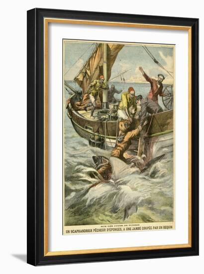 Sponge Diver Loses Leg to a Shark-Paul Dufresne-Framed Premium Giclee Print