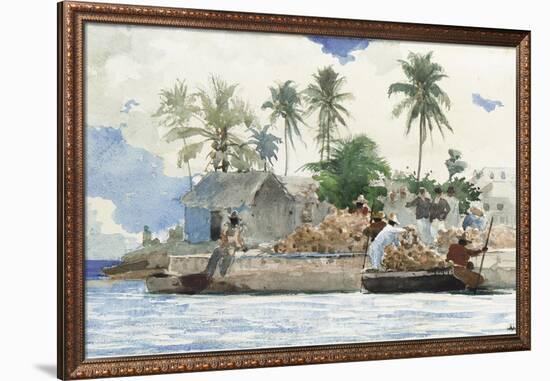 Sponge Fisherman, Bahamas-Winslow Homer-Framed Giclee Print