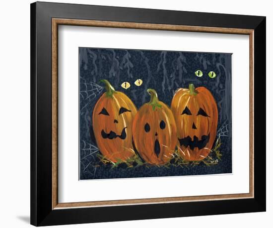 Spooky Eyes Halloween Pumpkins-sylvia pimental-Framed Art Print