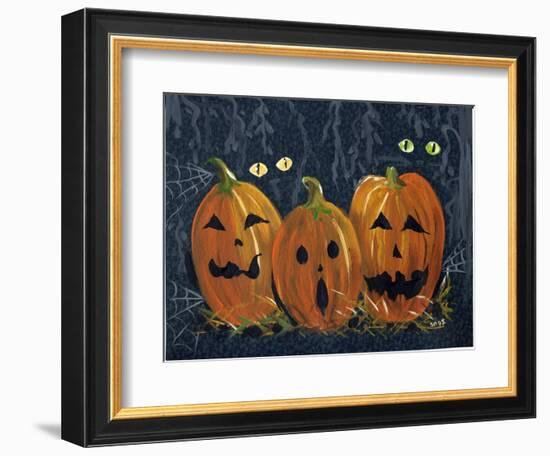 Spooky Eyes Halloween Pumpkins-sylvia pimental-Framed Art Print