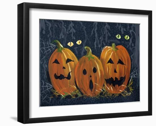 Spooky Eyes Halloween Pumpkins-sylvia pimental-Framed Art Print