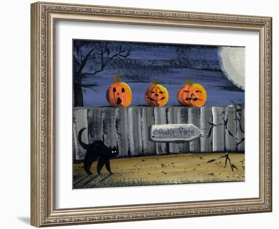 Spooky Path Jack O Lantern Pumpkins-sylvia pimental-Framed Art Print