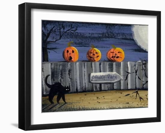 Spooky Path Jack O Lantern Pumpkins-sylvia pimental-Framed Art Print