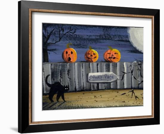 Spooky Path Jack O Lantern Pumpkins-sylvia pimental-Framed Art Print