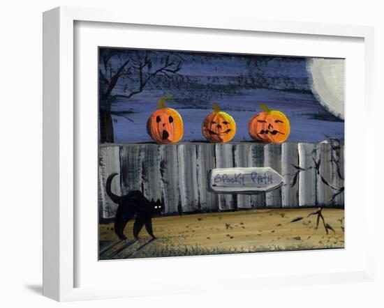 Spooky Path Jack O Lantern Pumpkins-sylvia pimental-Framed Art Print