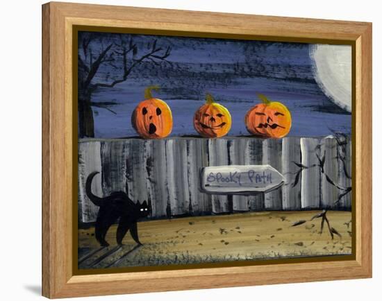 Spooky Path Jack O Lantern Pumpkins-sylvia pimental-Framed Stretched Canvas