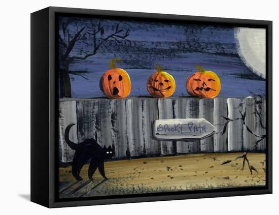 Spooky Path Jack O Lantern Pumpkins-sylvia pimental-Framed Stretched Canvas