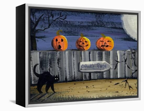 Spooky Path Jack O Lantern Pumpkins-sylvia pimental-Framed Stretched Canvas