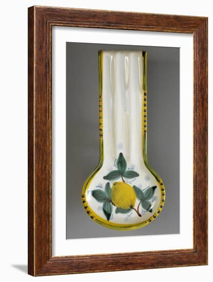 Spoon Rest Decorated with Lemon, Ceramic, Di Liberto Manufacture, Caltagirone, Sicily, Italy-null-Framed Giclee Print