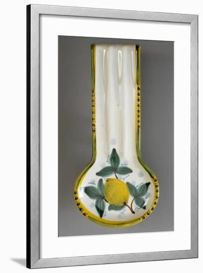 Spoon Rest Decorated with Lemon, Ceramic, Di Liberto Manufacture, Caltagirone, Sicily, Italy-null-Framed Giclee Print