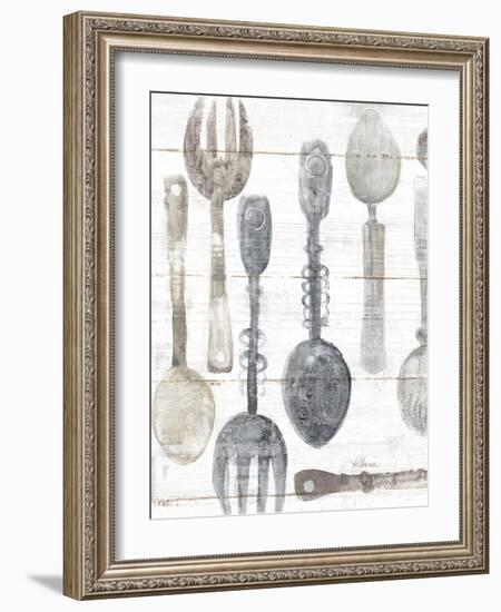 Spoons and Forks II Neutral-Albena Hristova-Framed Art Print