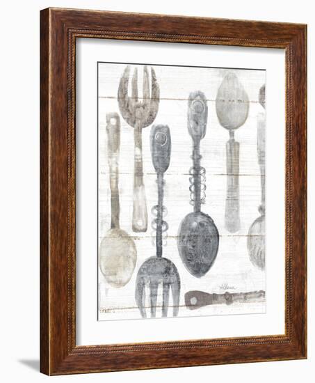 Spoons and Forks II Neutral-Albena Hristova-Framed Art Print