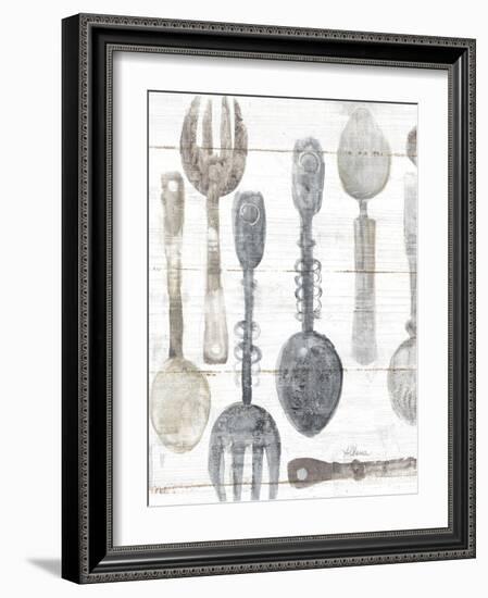 Spoons and Forks II Neutral-Albena Hristova-Framed Art Print