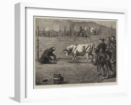 Sport in California, a Bull and Bear Fight-Samuel Edmund Waller-Framed Giclee Print