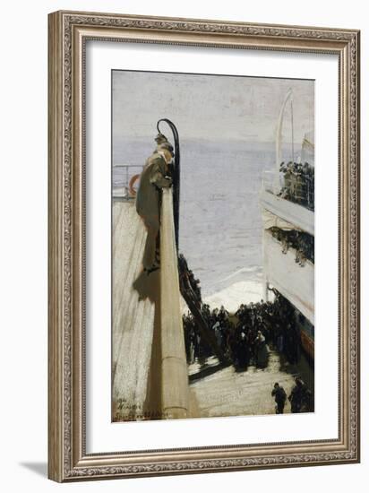 Sport on the S.S. Cedric, 1921 (Oil on Canvasboard)-William Nicholson-Framed Giclee Print