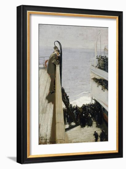 Sport on the S.S. Cedric, 1921 (Oil on Canvasboard)-William Nicholson-Framed Giclee Print