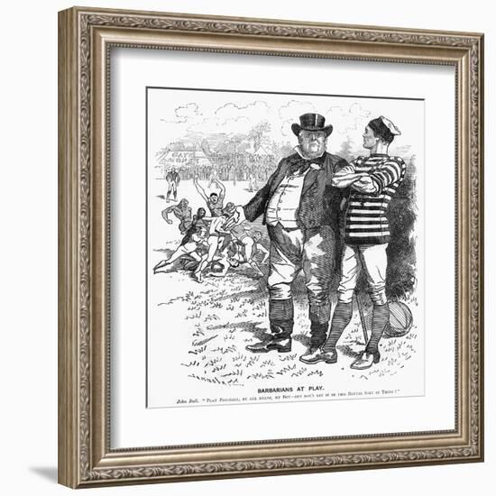 Sport, Rugby, Cartoon-null-Framed Art Print