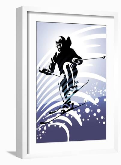 Sport Set: Downhill Skiing-UltraPop-Framed Art Print