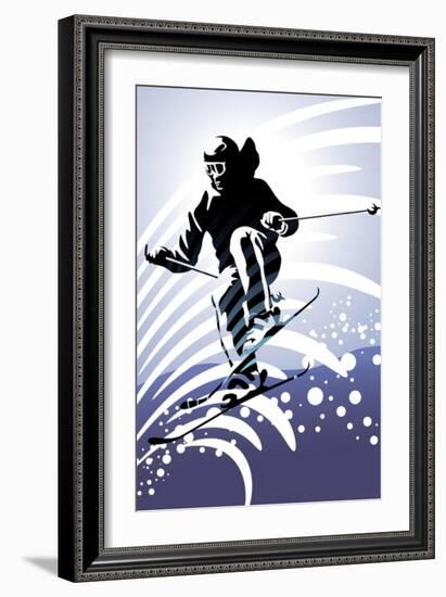 Sport Set: Downhill Skiing-UltraPop-Framed Art Print