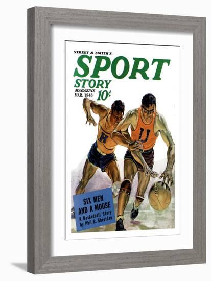 Sport Story Magazine: Six Men and a Mouse-null-Framed Art Print