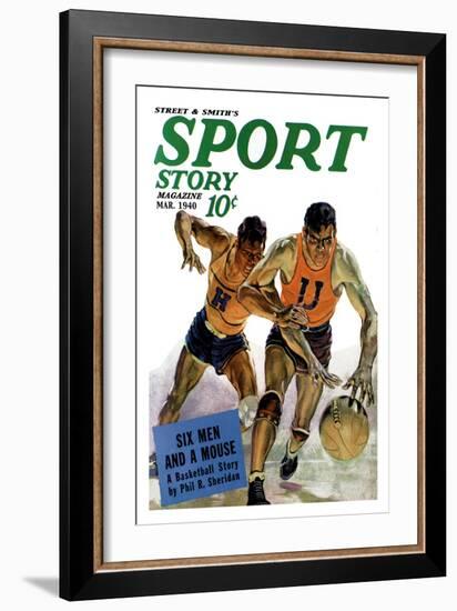 Sport Story Magazine: Six Men and a Mouse-null-Framed Art Print