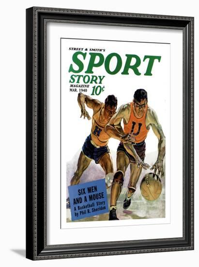 Sport Story Magazine: Six Men and a Mouse-null-Framed Art Print