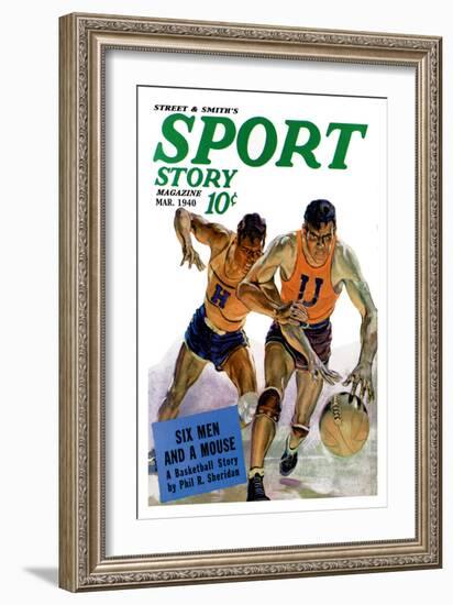 Sport Story Magazine: Six Men and a Mouse-null-Framed Art Print