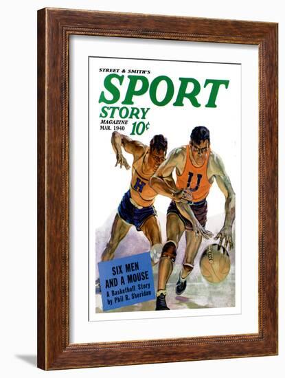 Sport Story Magazine: Six Men and a Mouse-null-Framed Art Print