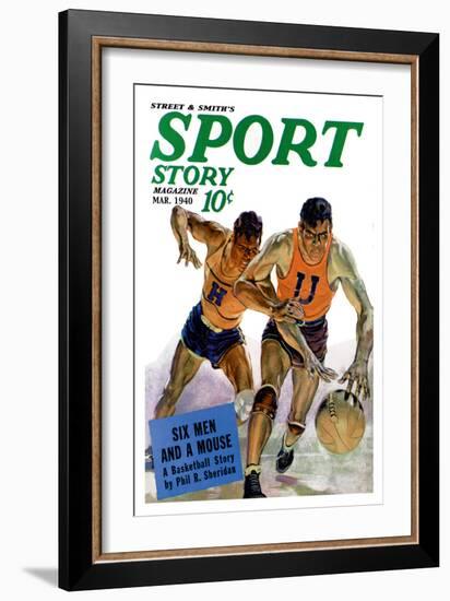 Sport Story Magazine: Six Men and a Mouse-null-Framed Art Print