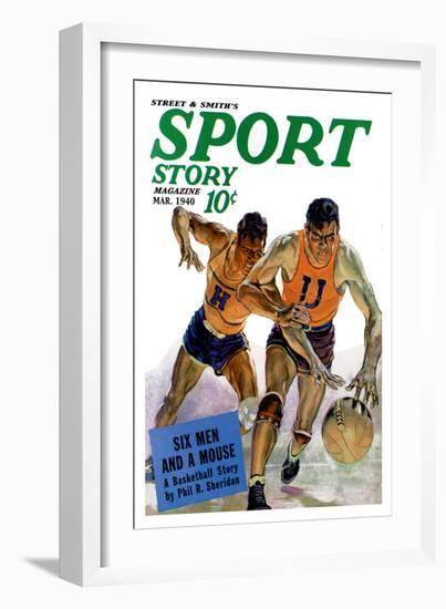 Sport Story Magazine: Six Men and a Mouse-null-Framed Art Print