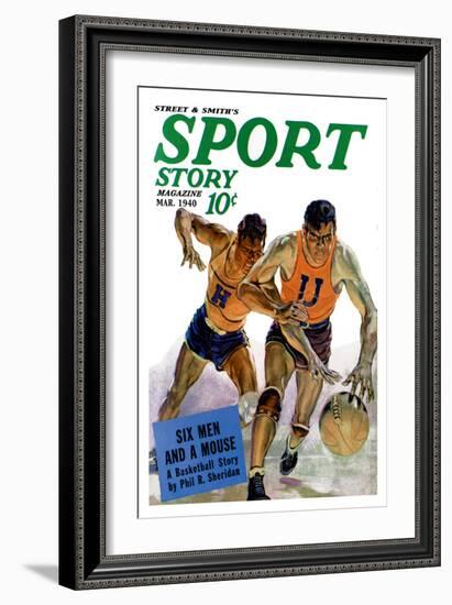 Sport Story Magazine: Six Men and a Mouse-null-Framed Art Print