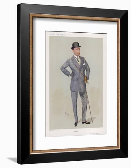 Sporting Major Eustace Loder in a Double-Breasted Pin- Stripe Suit with Trousers That Taper-Spy (Leslie M. Ward)-Framed Photographic Print