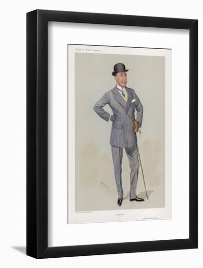 Sporting Major Eustace Loder in a Double-Breasted Pin- Stripe Suit with Trousers That Taper-Spy (Leslie M. Ward)-Framed Photographic Print