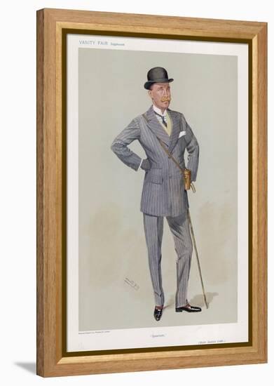 Sporting Major Eustace Loder in a Double-Breasted Pin- Stripe Suit with Trousers That Taper-Spy (Leslie M. Ward)-Framed Premier Image Canvas