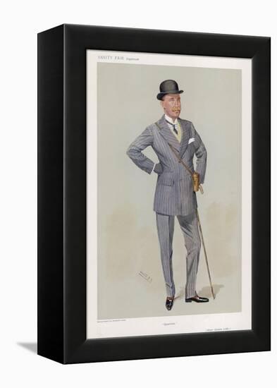 Sporting Major Eustace Loder in a Double-Breasted Pin- Stripe Suit with Trousers That Taper-Spy (Leslie M. Ward)-Framed Premier Image Canvas