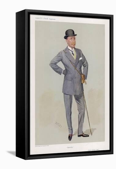 Sporting Major Eustace Loder in a Double-Breasted Pin- Stripe Suit with Trousers That Taper-Spy (Leslie M. Ward)-Framed Premier Image Canvas