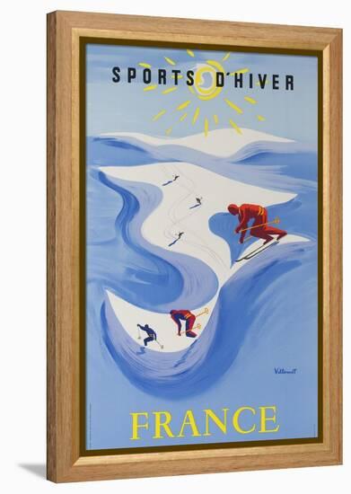 Sports D'Hiver, France, French Travel Poster Winter Sports-null-Framed Premier Image Canvas