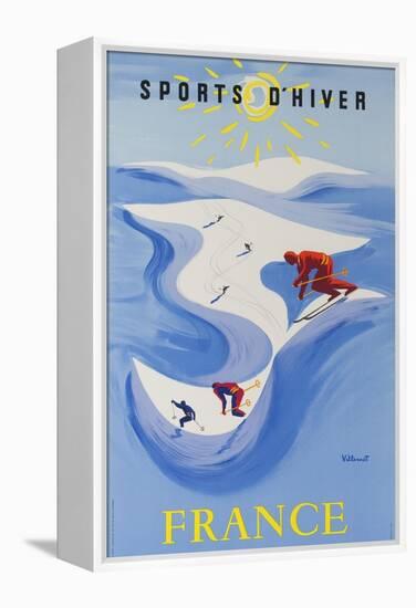 Sports D'Hiver, France, French Travel Poster Winter Sports-null-Framed Premier Image Canvas