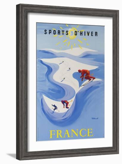 Sports D'Hiver, France, French Travel Poster Winter Sports-null-Framed Giclee Print