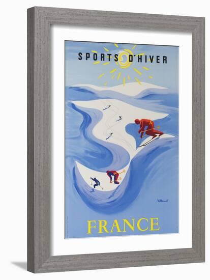 Sports D'Hiver, France, French Travel Poster Winter Sports-null-Framed Giclee Print