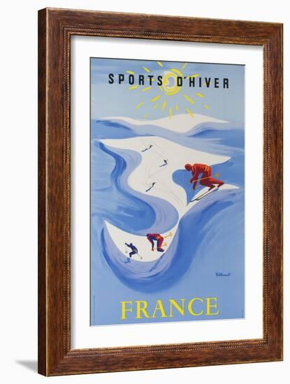 Sports D'Hiver, France, French Travel Poster Winter Sports--Framed Giclee Print