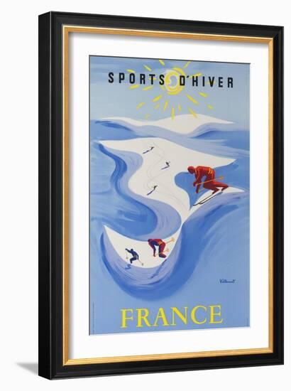 Sports D'Hiver, France, French Travel Poster Winter Sports-null-Framed Giclee Print