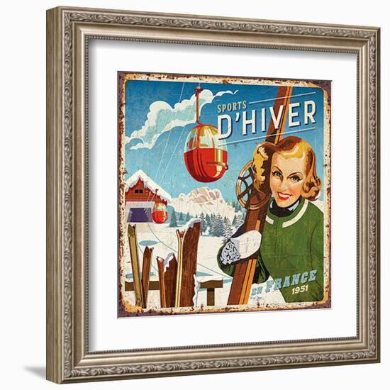 Sports d'hiver-Bruno Pozzo-Framed Art Print