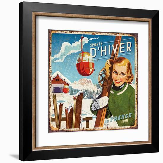 Sports d'hiver-Bruno Pozzo-Framed Art Print