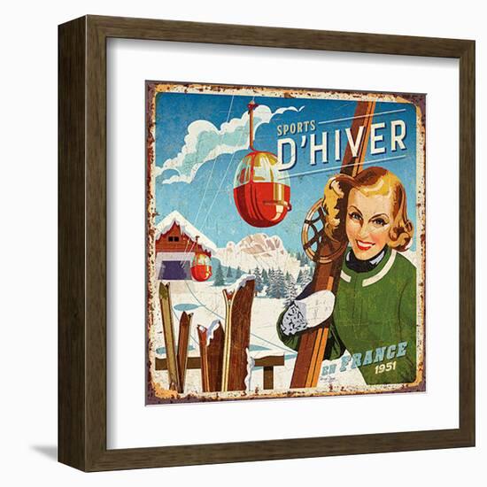 Sports d'hiver-Bruno Pozzo-Framed Art Print