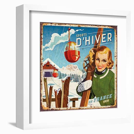 Sports d'hiver-Bruno Pozzo-Framed Art Print