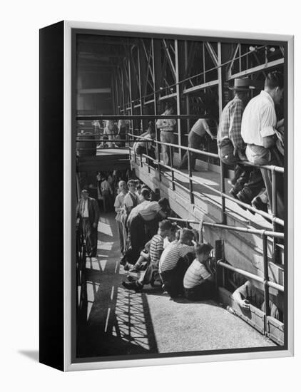 Sports Fans Attending Baseball Game at Ebbets Field-Ed Clark-Framed Premier Image Canvas