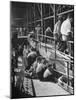 Sports Fans Attending Baseball Game at Ebbets Field-Ed Clark-Mounted Photographic Print