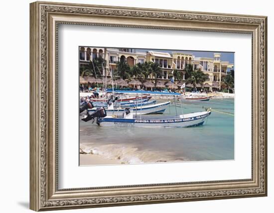 Sports Fishing Boats of Playa del Carmen Mexico-George Oze-Framed Photographic Print