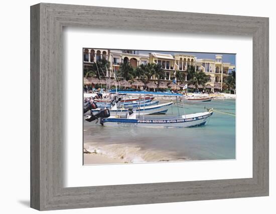 Sports Fishing Boats of Playa del Carmen Mexico-George Oze-Framed Photographic Print